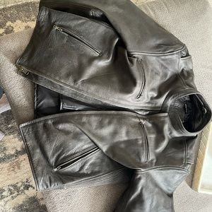 Men’s XL brown leather riding jacket